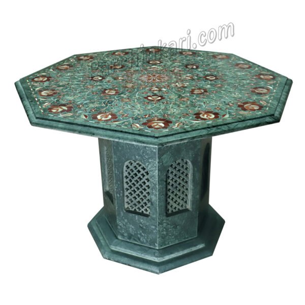 Green Marble Coffee Table with Stand