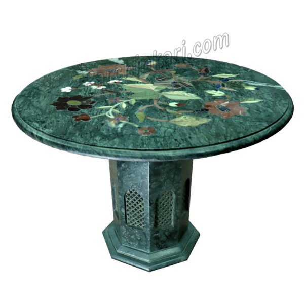 Corner Table in Green Marble