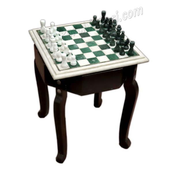 Square Chess Table in Marble