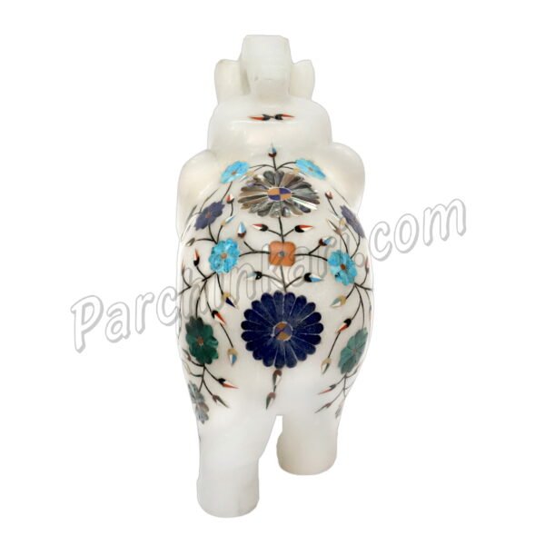 Colorful Elephant Figure with Inlaid Art