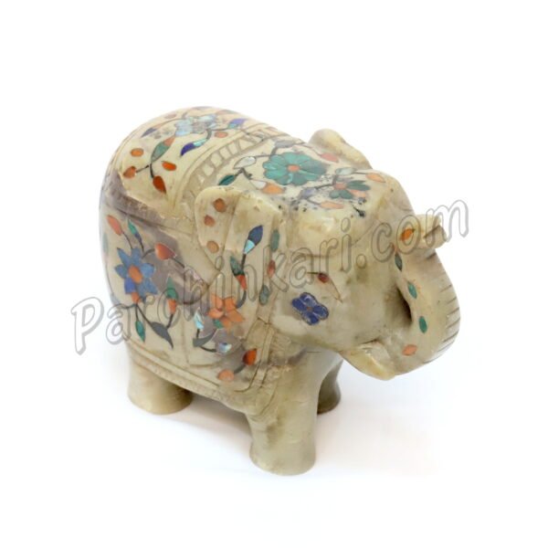 Green Jade Like Stone Elephant Figure