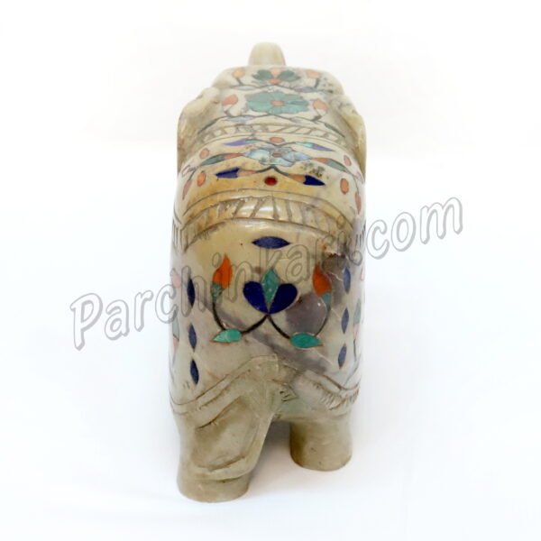 Green Jade Like Stone Elephant Figure