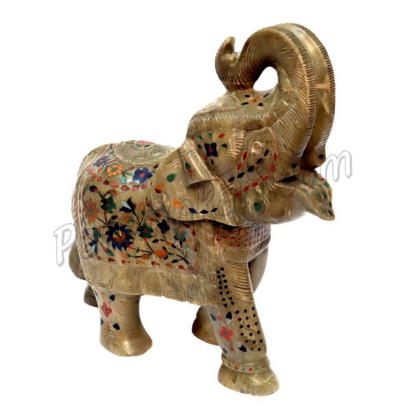 Wild African Elephant in Green Marble