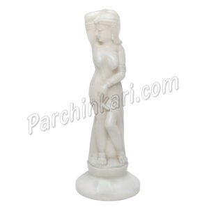 Naked Lady Statue in White Marble Handcrafted