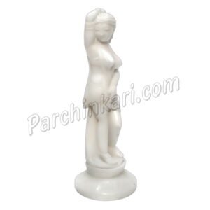 Naked Lady Statue in White Marble Handcrafted