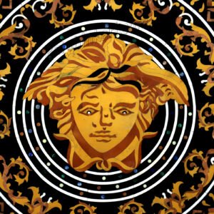 Versace Medusa Head Face Design Table Top | Pietredura Table Top in Versace Design