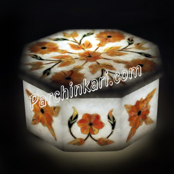 Marble Carnelian Gift Box for Jewelry Keepsake
