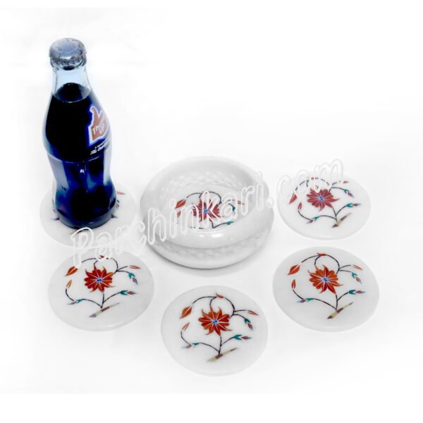 Coasters Set with Semi-precious Stones Art