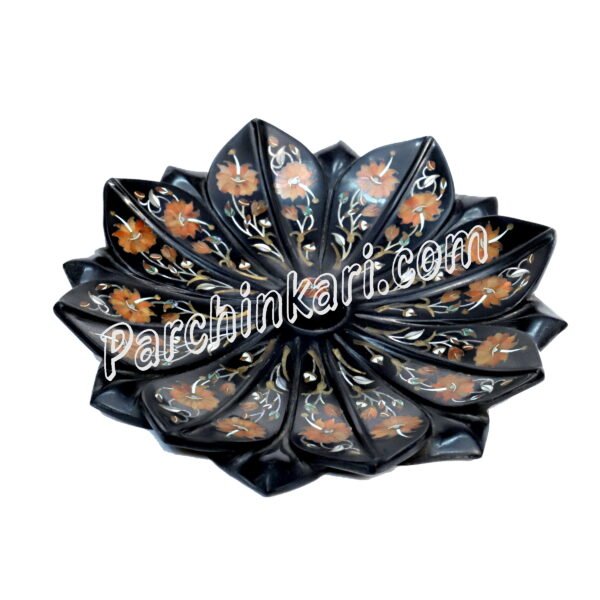 Black Marble Lotus Flower for Home Decoration